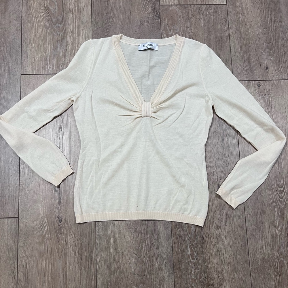 Valentino Cream Tie Knot Sweater
